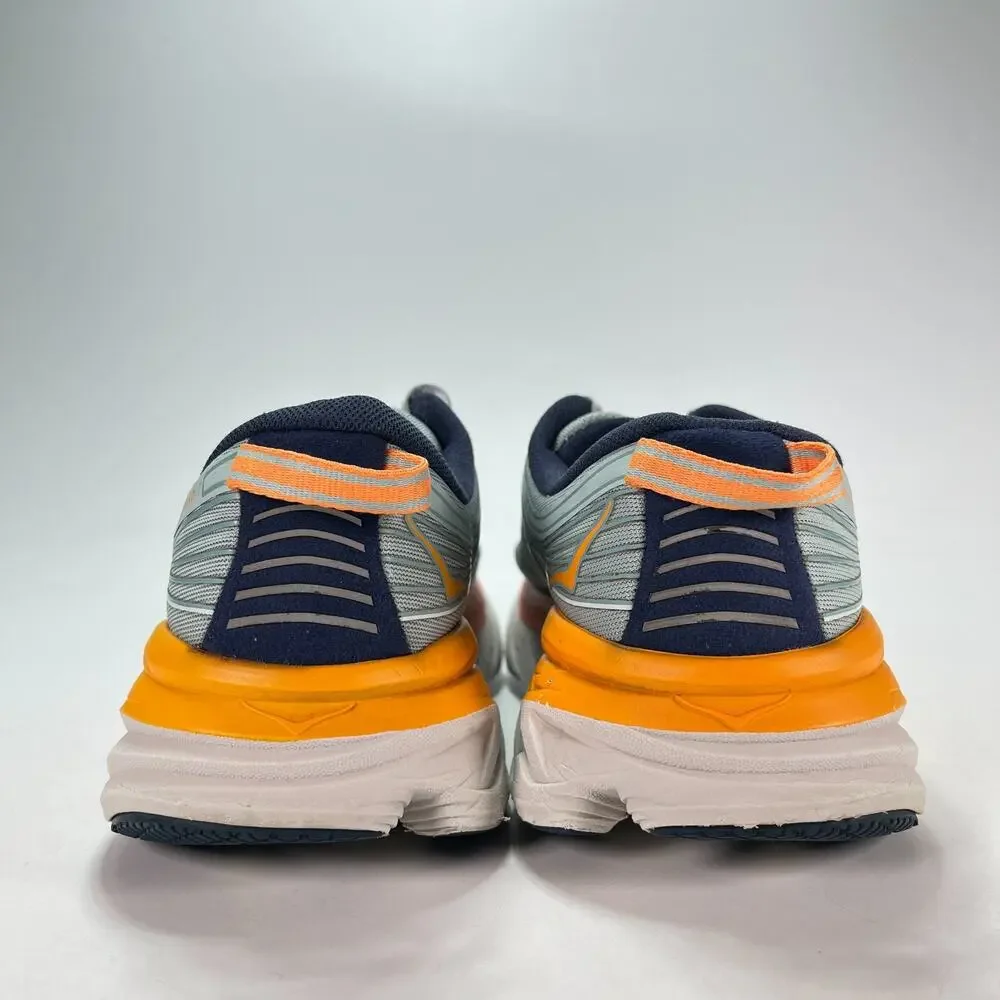 HOKA Bondi 7 Blue Orange Pink Road Running Shoes Sneakers Women's Size 8.5